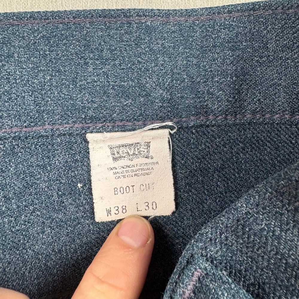 Vintage Levis Panatela Action Slacks Mens 38x30 Blue Dacron Polyester Boot Cut - Picture 2 of 4